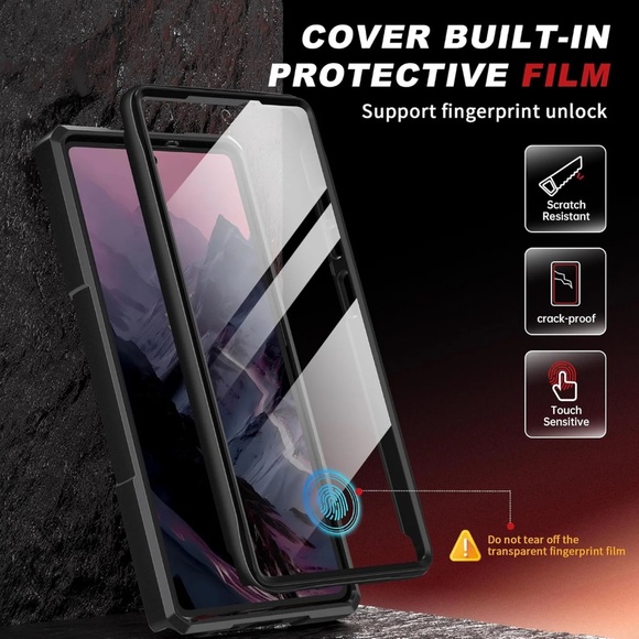 Hi Quality Hi- Impact S25 Ultra Case, w/Glass Screen Protector/ Belt Clip, Black - Picture 7 of 10